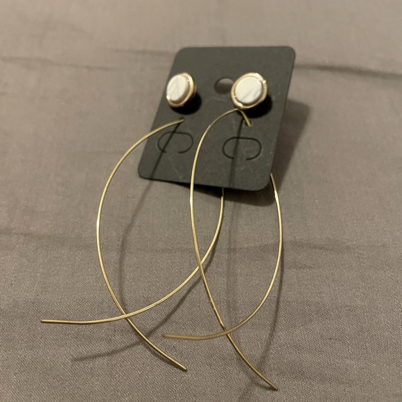 2-pair marble and gold earrings set - Picture 1 of 2